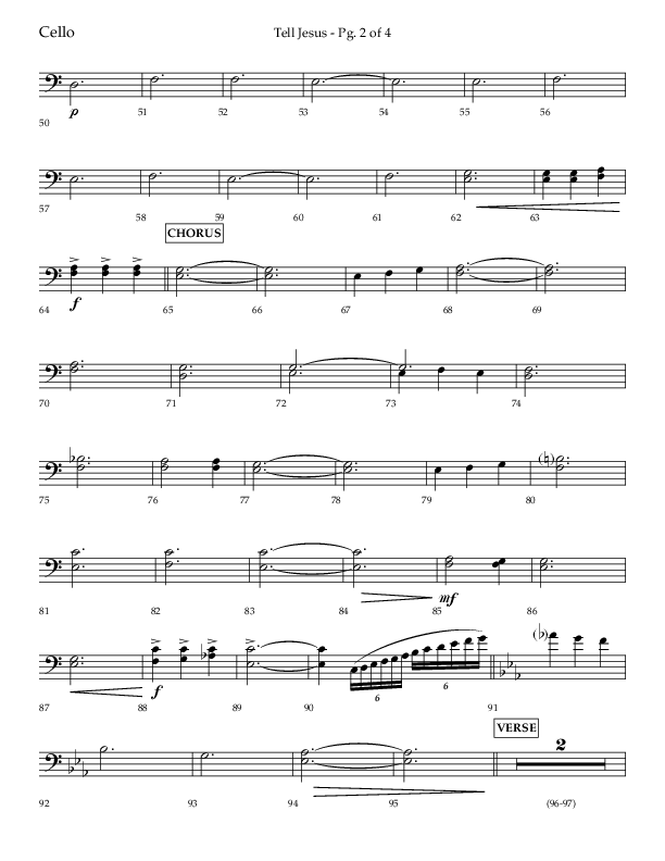 Tell Jesus (with I Must Tell Jesus) (Choral Anthem SATB) Cello (Lifeway Choral / Arr. Bradley Knight)