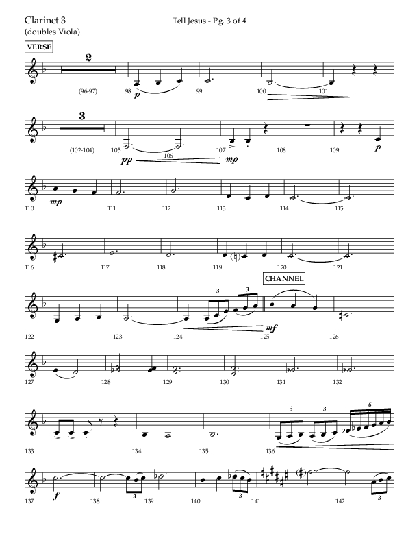 Tell Jesus (with I Must Tell Jesus) (Choral Anthem SATB) Clarinet 3 (Lifeway Choral / Arr. Bradley Knight)