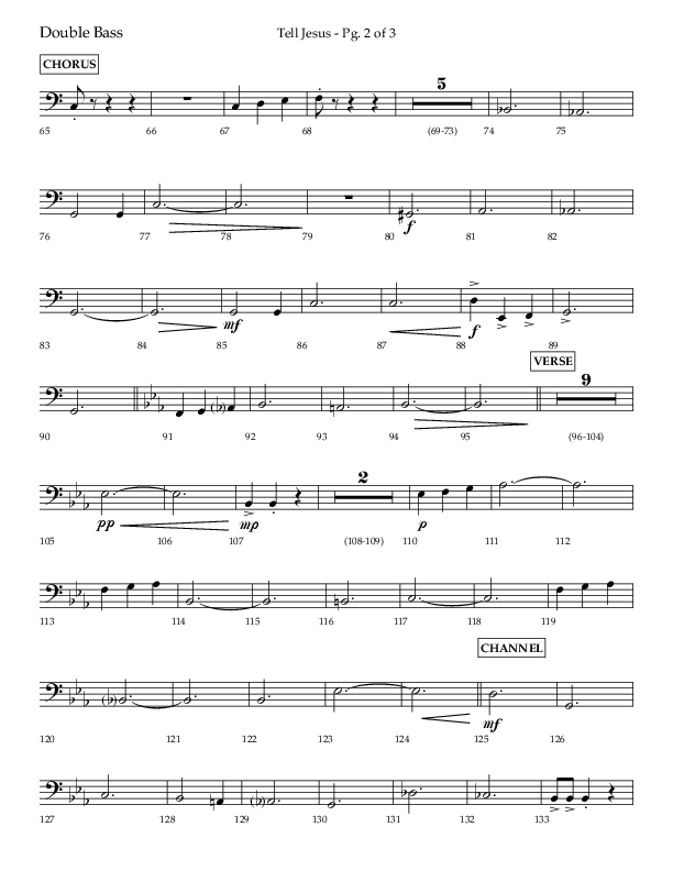 Tell Jesus (with I Must Tell Jesus) (Choral Anthem SATB) Double Bass (Lifeway Choral / Arr. Bradley Knight)
