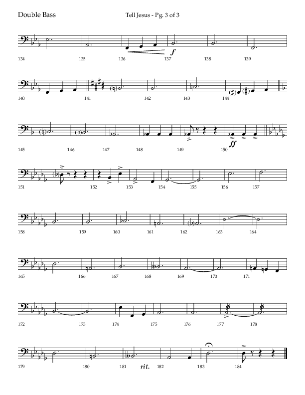 Tell Jesus (with I Must Tell Jesus) (Choral Anthem SATB) Double Bass (Lifeway Choral / Arr. Bradley Knight)