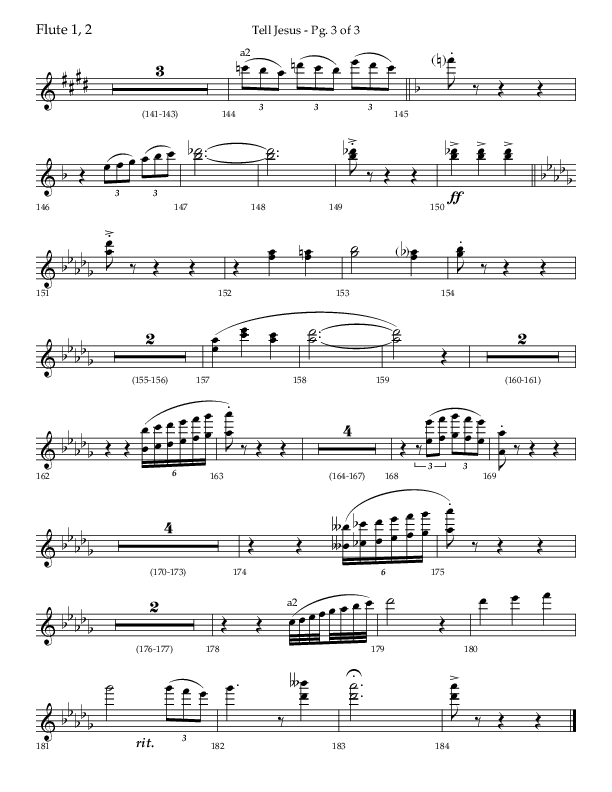 Tell Jesus (with I Must Tell Jesus) (Choral Anthem SATB) Flute 1/2 (Lifeway Choral / Arr. Bradley Knight)