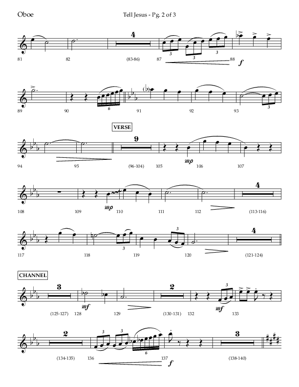 Tell Jesus (with I Must Tell Jesus) (Choral Anthem SATB) Oboe (Lifeway Choral / Arr. Bradley Knight)