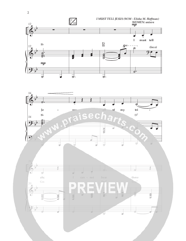 Tell Jesus (with I Must Tell Jesus) (Choral Anthem SATB) Anthem (SATB/Piano) (Lifeway Choral / Arr. Bradley Knight)