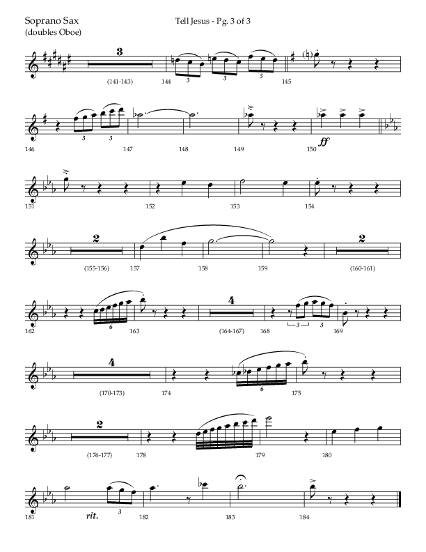 Tell Jesus (with I Must Tell Jesus) (Choral Anthem SATB) Soprano Sax (Lifeway Choral / Arr. Bradley Knight)