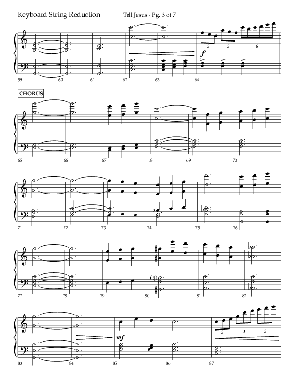 Tell Jesus (with I Must Tell Jesus) (Choral Anthem SATB) String Reduction (Lifeway Choral / Arr. Bradley Knight)