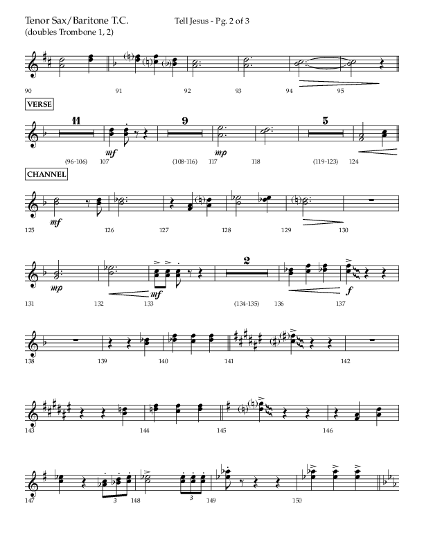 Tell Jesus (with I Must Tell Jesus) (Choral Anthem SATB) Tenor Sax/Baritone T.C. (Lifeway Choral / Arr. Bradley Knight)