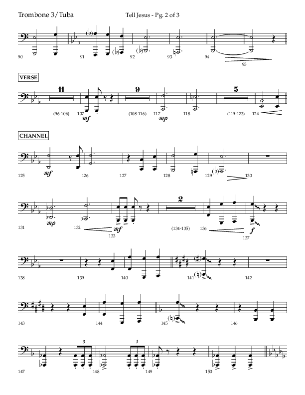 Tell Jesus (with I Must Tell Jesus) (Choral Anthem SATB) Trombone 3/Tuba (Lifeway Choral / Arr. Bradley Knight)