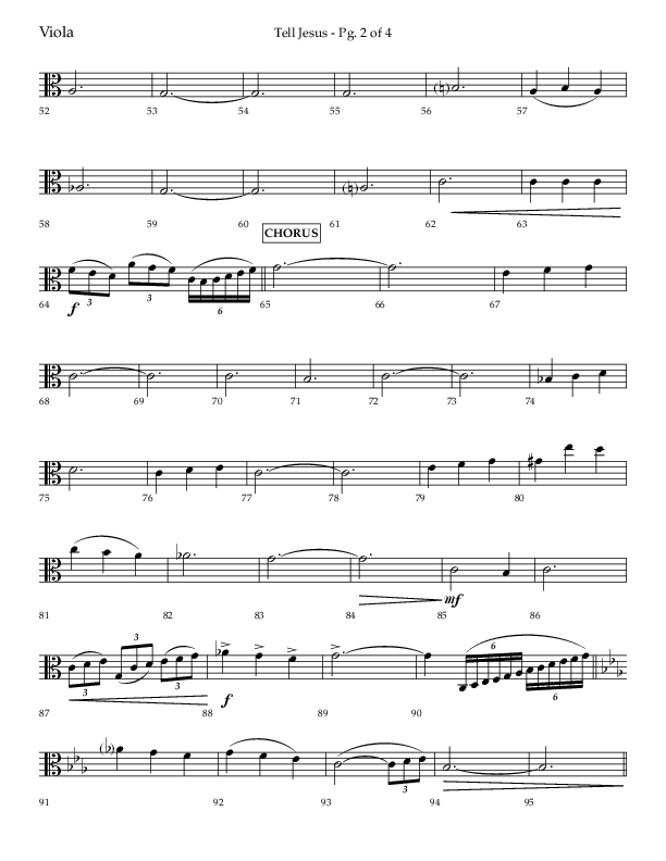 Tell Jesus (with I Must Tell Jesus) (Choral Anthem SATB) Viola (Lifeway Choral / Arr. Bradley Knight)