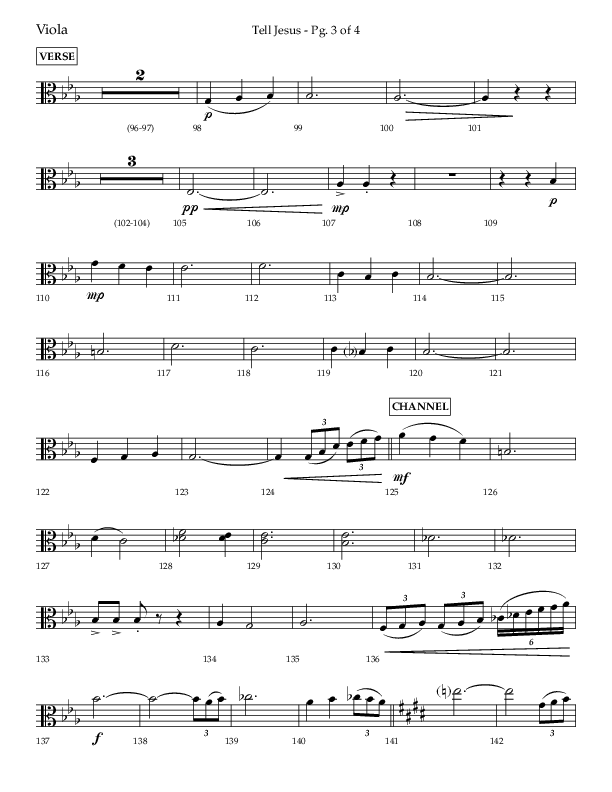 Tell Jesus (with I Must Tell Jesus) (Choral Anthem SATB) Viola (Lifeway Choral / Arr. Bradley Knight)