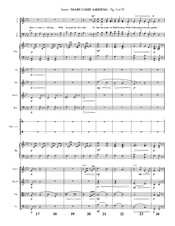 Mary Came A Riding (Choral Anthem SATB) Orchestration (Arr. Philip Keveren)