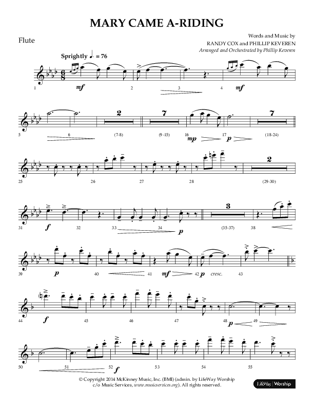 Mary Came A Riding (Choral Anthem SATB) Flute (Arr. Philip Keveren)