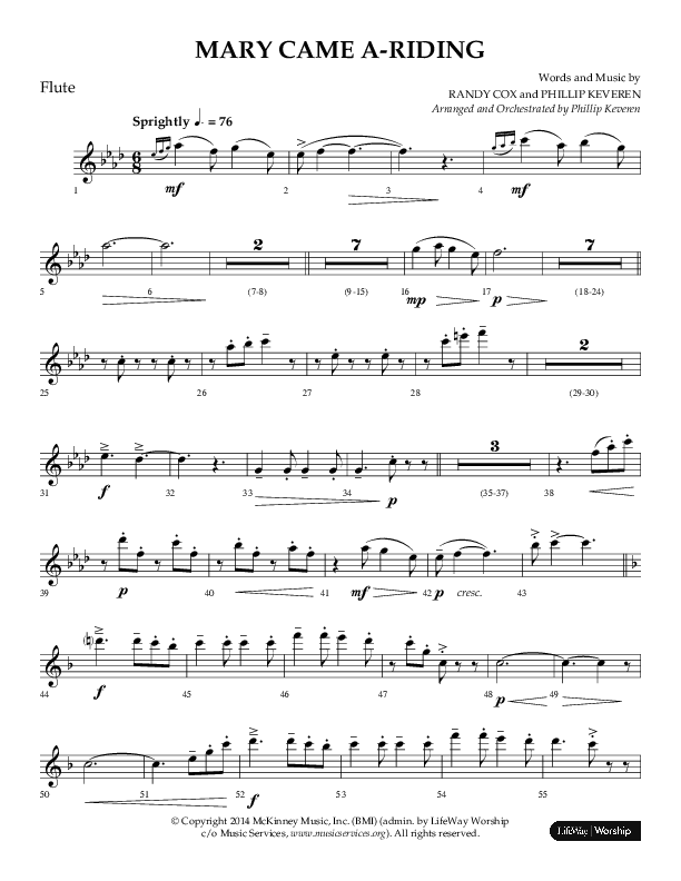 Mary Came A Riding (Choral Anthem SATB) Flute (Arr. Phillip Keveren)