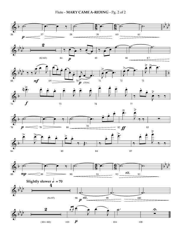 Mary Came A Riding (Choral Anthem SATB) Flute (Arr. Phillip Keveren)