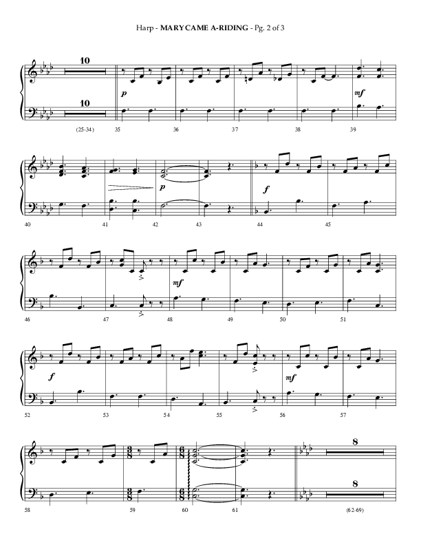 Mary Came A Riding (Choral Anthem SATB) Harp (Arr. Philip Keveren)