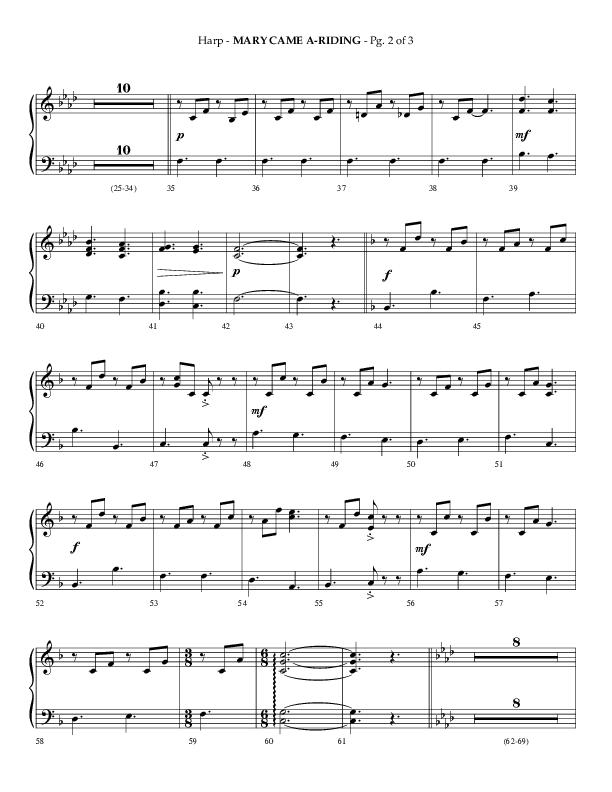 Mary Came A Riding (Choral Anthem SATB) Harp (Arr. Phillip Keveren)