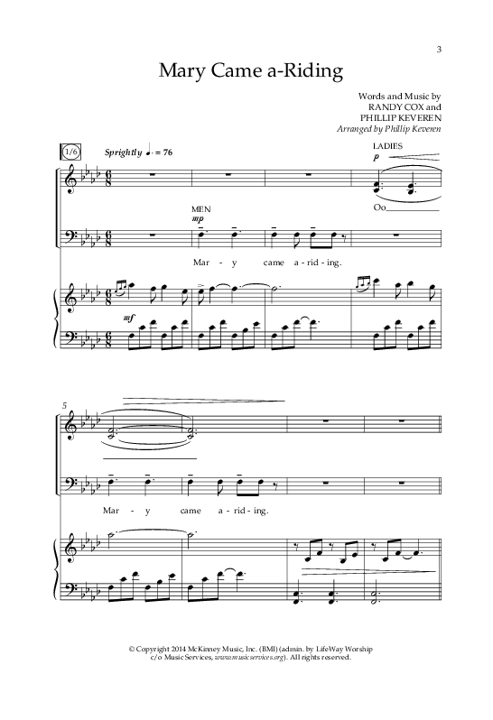 Mary Came A Riding (Choral Anthem SATB) Anthem (SATB/Piano) (Arr. Phillip Keveren)