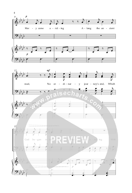 Mary Came A Riding (Choral Anthem SATB) Anthem (SATB/Piano) (Arr. Philip Keveren)