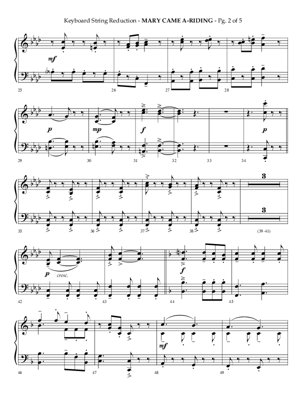Mary Came A Riding (Choral Anthem SATB) String Reduction (Arr. Philip Keveren)