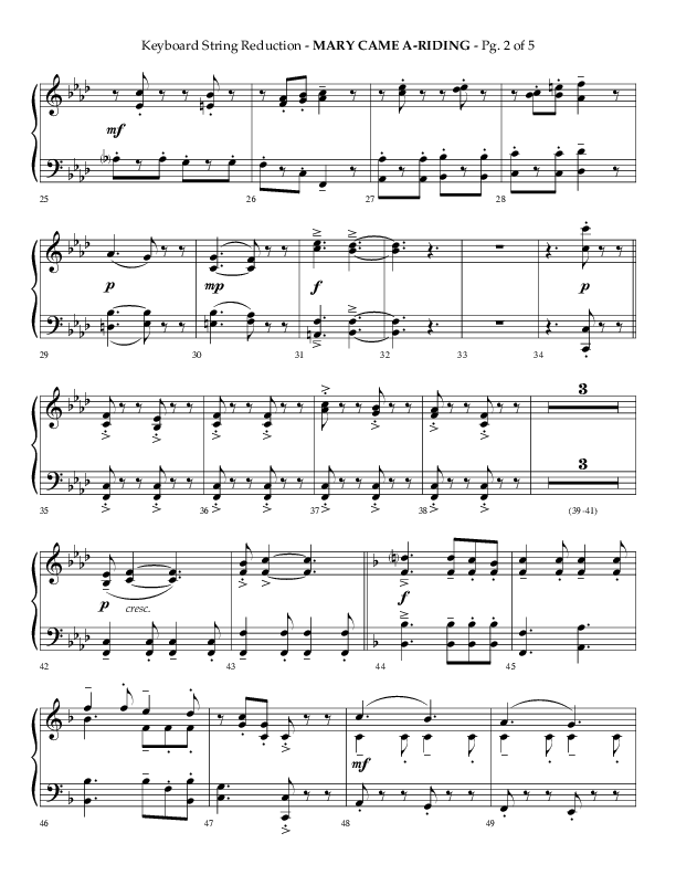 Mary Came A Riding (Choral Anthem SATB) String Reduction (Arr. Phillip Keveren)
