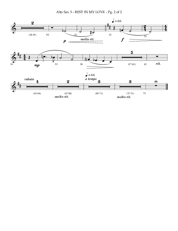 Rest In My Love (Choral Anthem SATB) Alto Sax (Arr. Phillip Keveren)