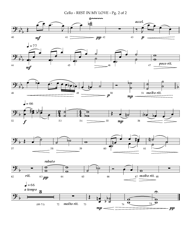 Rest In My Love (Choral Anthem SATB) Cello (Arr. Philip Keveren)