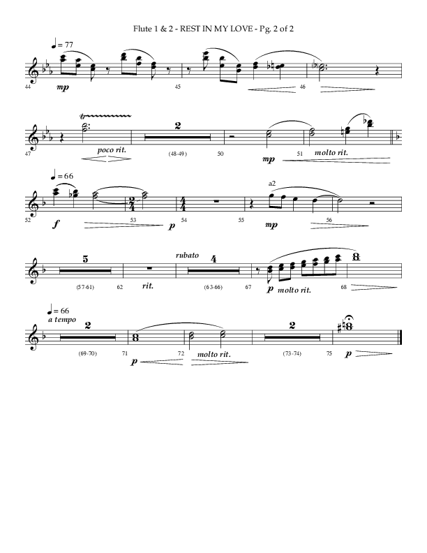 Rest In My Love (Choral Anthem SATB) Flute 1/2 (Arr. Philip Keveren)