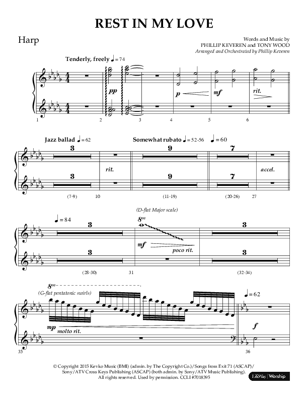 Rest In My Love (Choral Anthem SATB) Harp (Arr. Phillip Keveren)