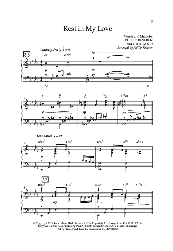 Rest In My Love (Choral Anthem SATB) Anthem (SATB/Piano) (Arr. Phillip Keveren)