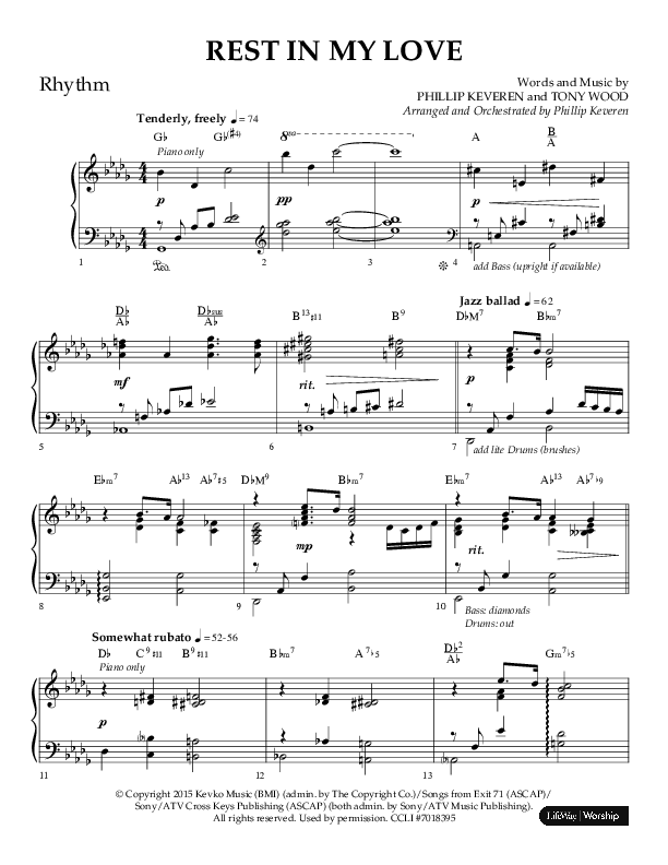 Rest In My Love (Choral Anthem SATB) Lead Melody & Rhythm (Arr. Phillip Keveren)