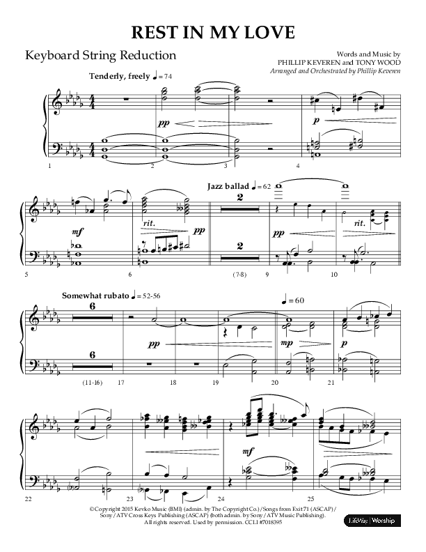 Rest In My Love (Choral Anthem SATB) String Reduction (Arr. Phillip Keveren)