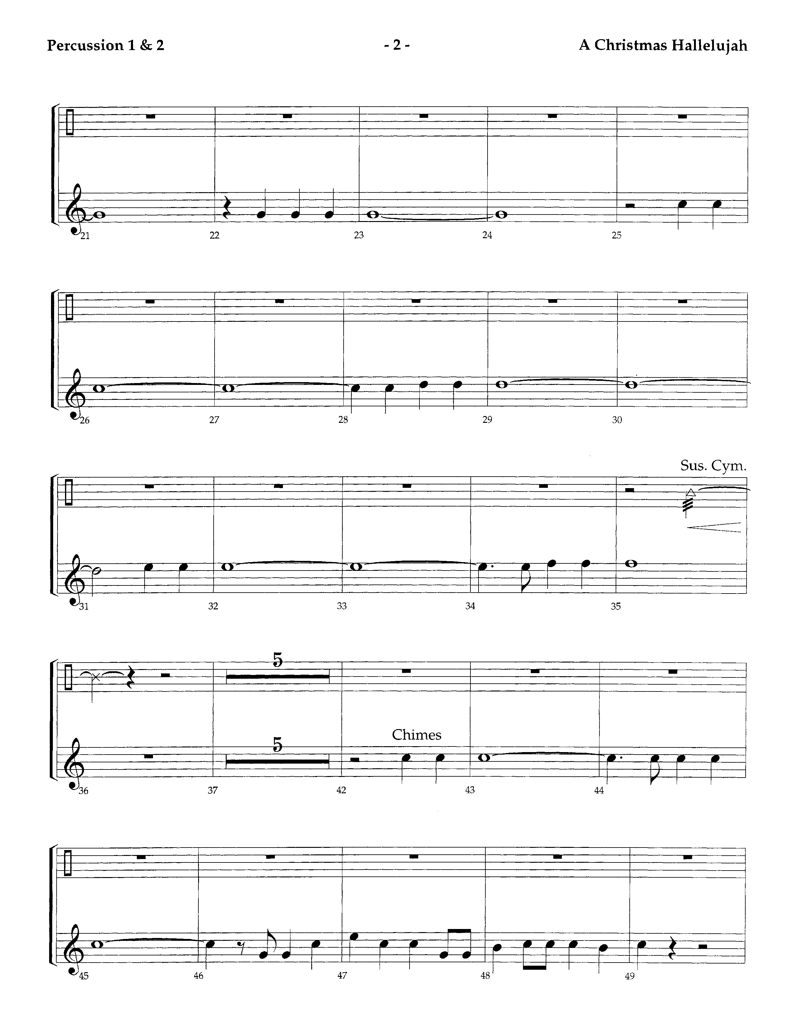 A Christmas Hallelujah (Instrumental) Percussion 1/2 (Lifeway Worship / Orch. Richard Kingsmore / Arr. Tom Fettke)