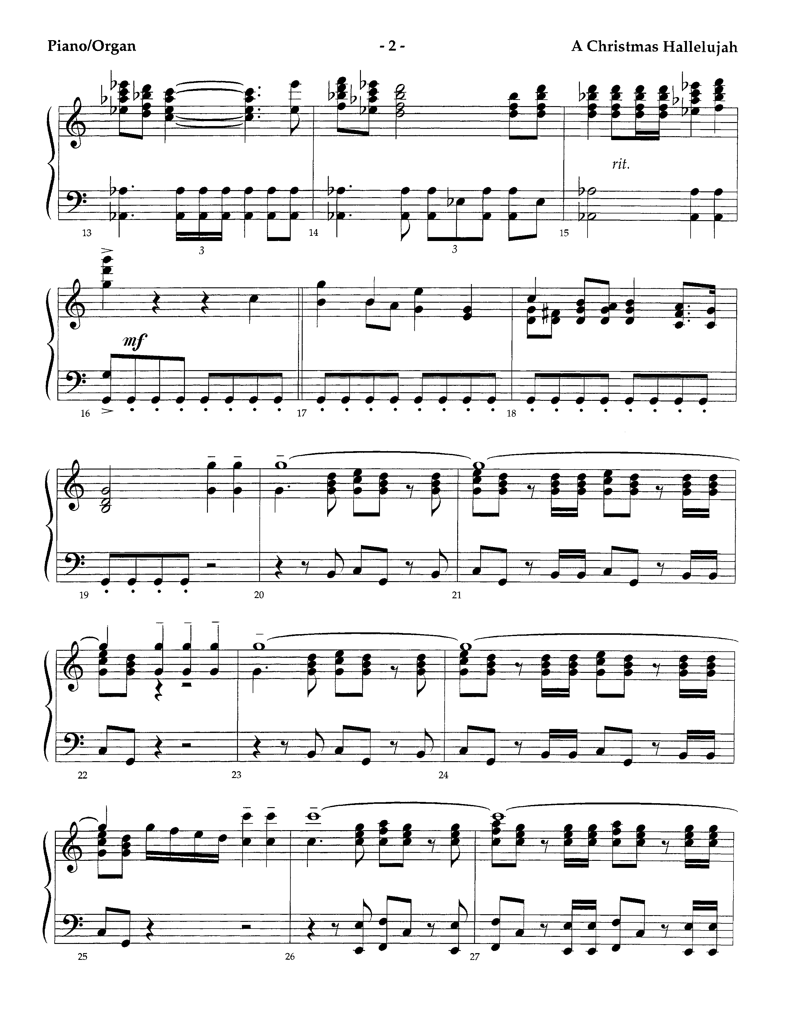 A Christmas Hallelujah (Instrumental) Piano Sheet (Lifeway Worship / Orch. Richard Kingsmore / Arr. Tom Fettke)