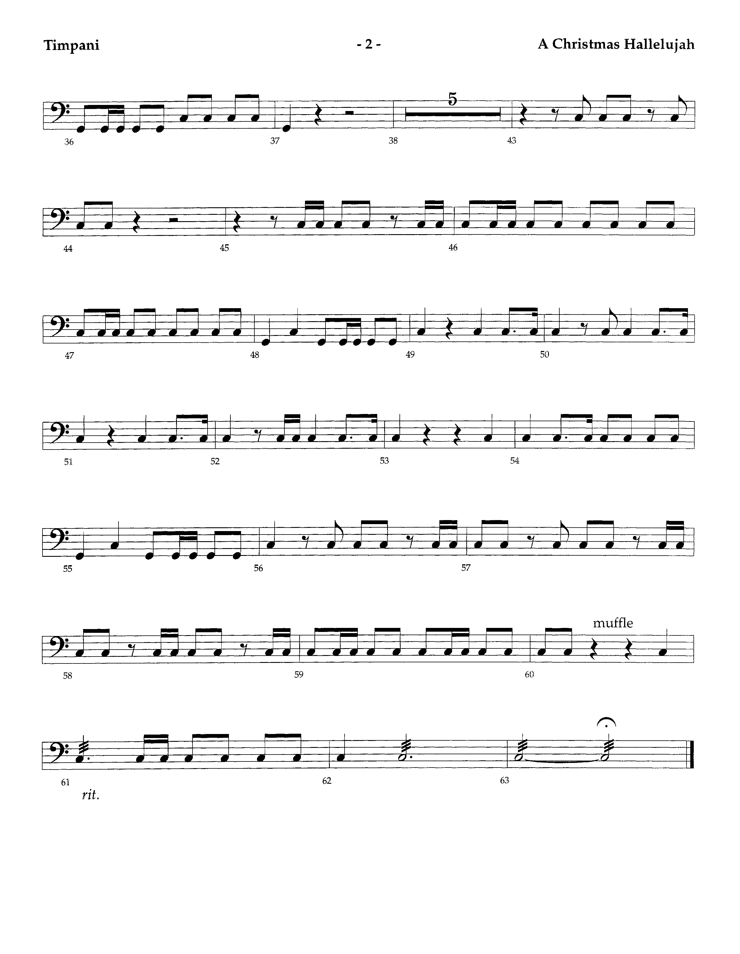 A Christmas Hallelujah (Instrumental) Timpani (Lifeway Worship / Orch. Richard Kingsmore / Arr. Tom Fettke)