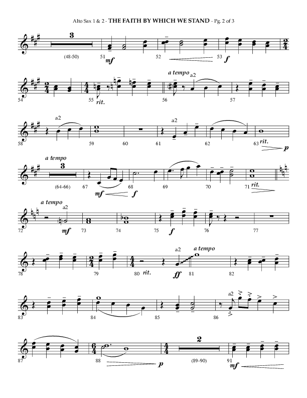 The Faith By Which We Stand (Choral Anthem SATB) Alto Sax 1/2 (Lifeway Choral / Arr. Phillip Keveren)