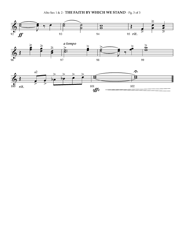 The Faith By Which We Stand (Choral Anthem SATB) Alto Sax 1/2 (Lifeway Choral / Arr. Phillip Keveren)