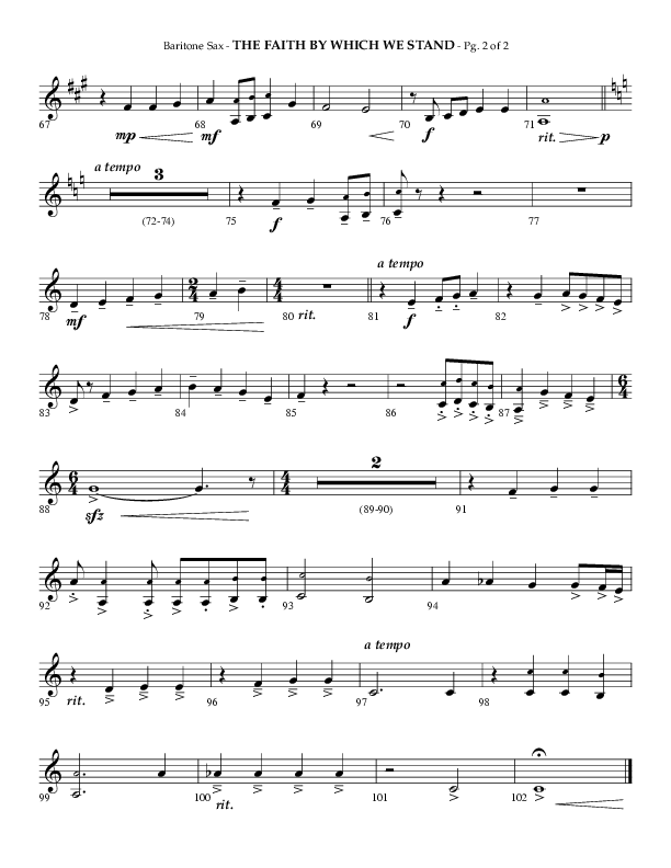The Faith By Which We Stand (Choral Anthem SATB) Bari Sax (Lifeway Choral / Arr. Phillip Keveren)