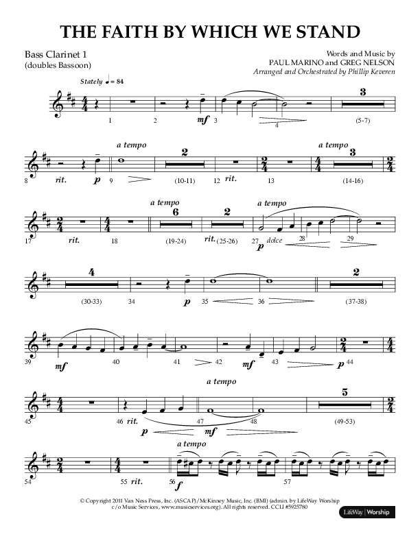 The Faith By Which We Stand (Choral Anthem SATB) Bass Clarinet (Lifeway Choral / Arr. Phillip Keveren)