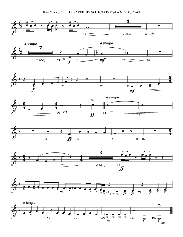 The Faith By Which We Stand (Choral Anthem SATB) Bass Clarinet (Lifeway Choral / Arr. Phillip Keveren)