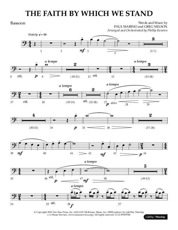 The Faith By Which We Stand (Choral Anthem SATB) Bassoon (Lifeway Choral / Arr. Phillip Keveren)