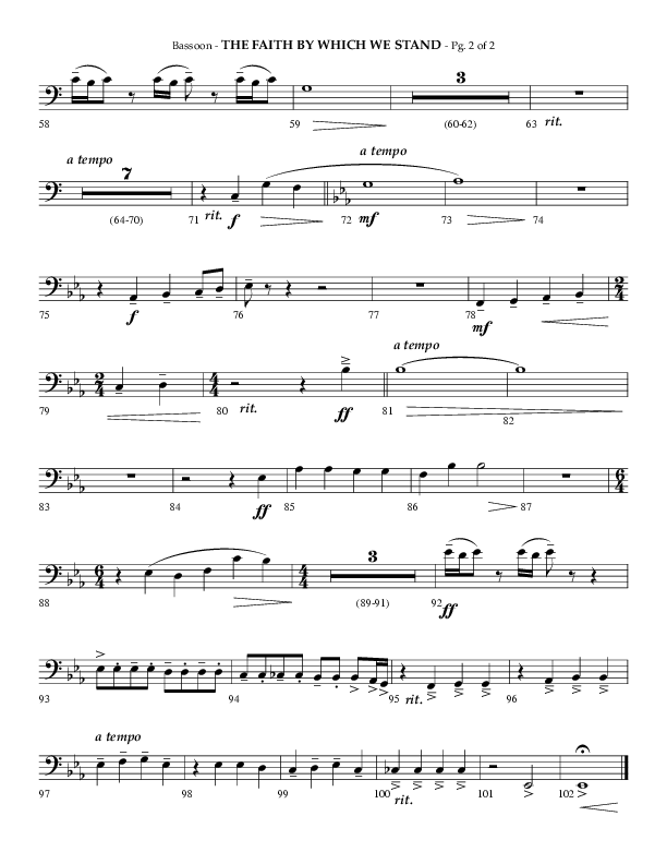 The Faith By Which We Stand (Choral Anthem SATB) Bassoon (Lifeway Choral / Arr. Phillip Keveren)