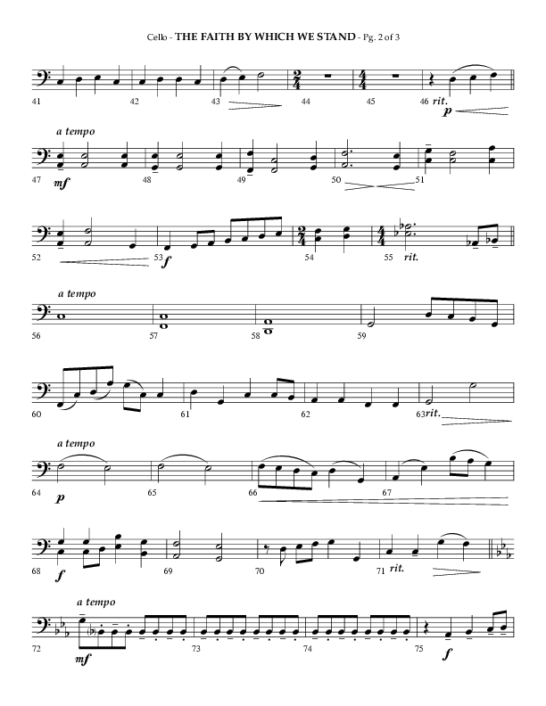 The Faith By Which We Stand (Choral Anthem SATB) Cello (Lifeway Choral / Arr. Phillip Keveren)