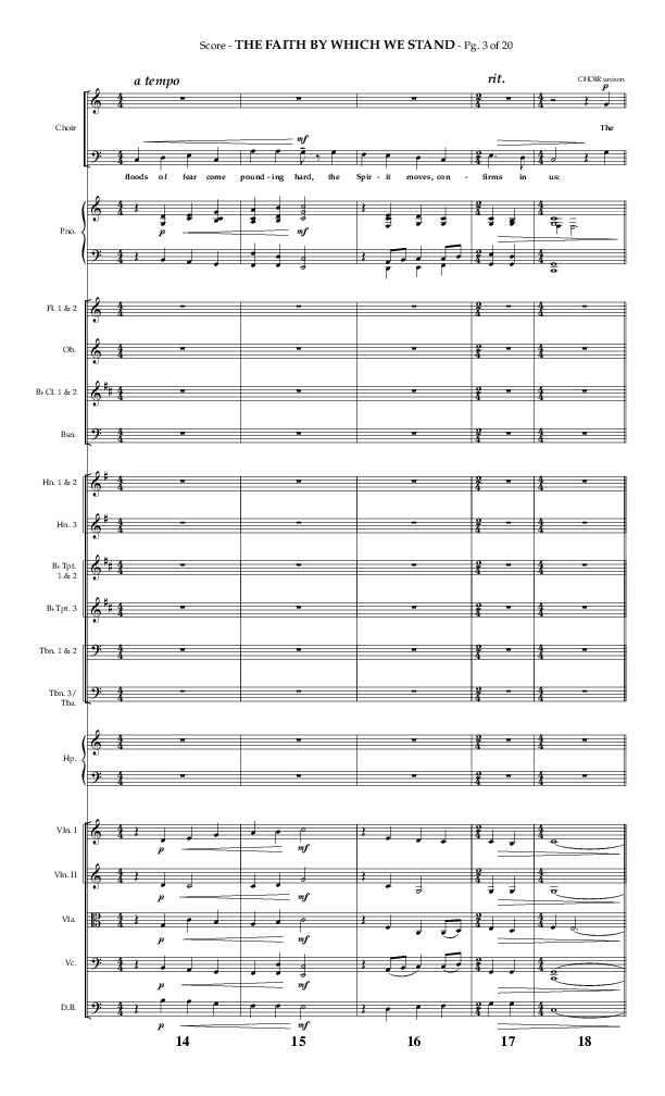 The Faith By Which We Stand (Choral Anthem SATB) Orchestration (Lifeway Choral / Arr. Phillip Keveren)