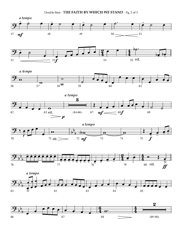 The Faith By Which We Stand (Choral Anthem SATB) Double Bass (Lifeway Choral / Arr. Phillip Keveren)