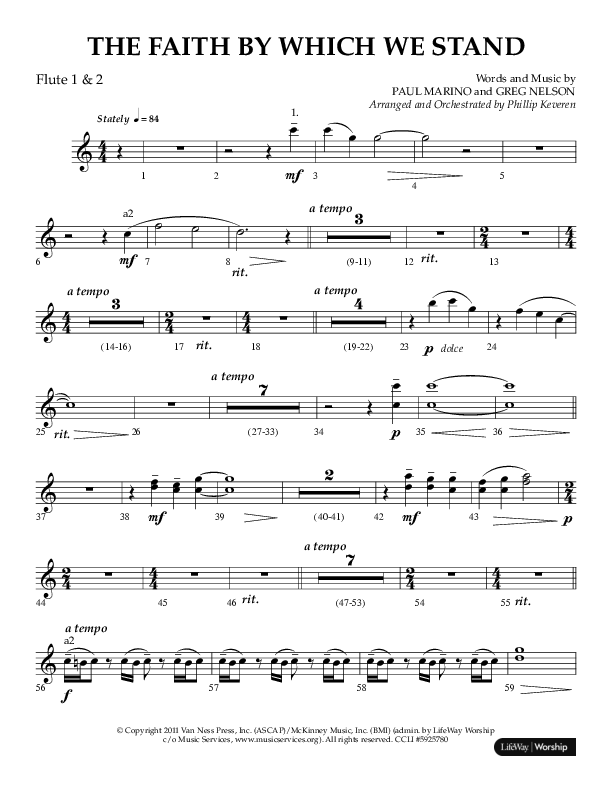 The Faith By Which We Stand (Choral Anthem SATB) Flute 1/2 (Lifeway Choral / Arr. Phillip Keveren)