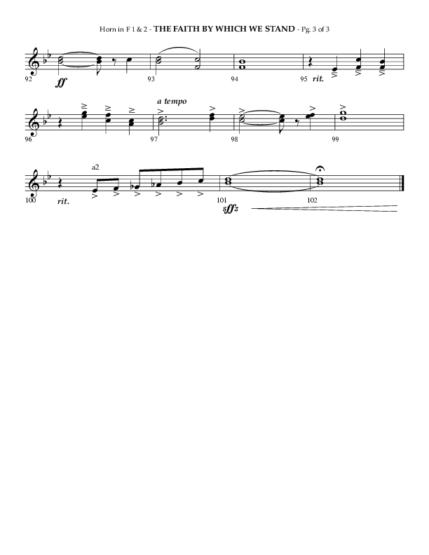 The Faith By Which We Stand (Choral Anthem SATB) French Horn 1/2 (Lifeway Choral / Arr. Phillip Keveren)