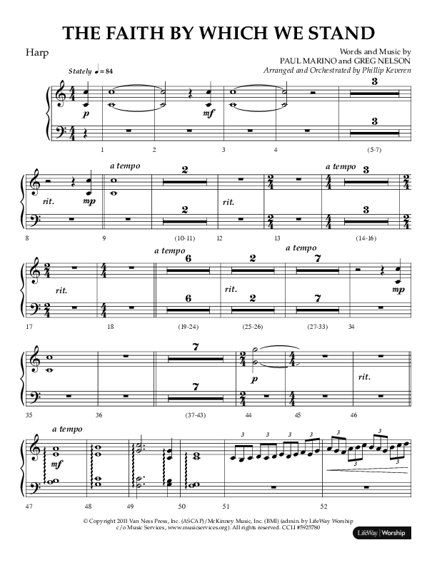 The Faith By Which We Stand (Choral Anthem SATB) Harp (Lifeway Choral / Arr. Phillip Keveren)