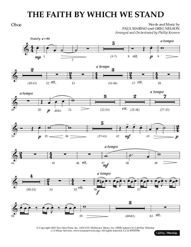 The Faith By Which We Stand (Choral Anthem SATB) Oboe (Lifeway Choral / Arr. Phillip Keveren)