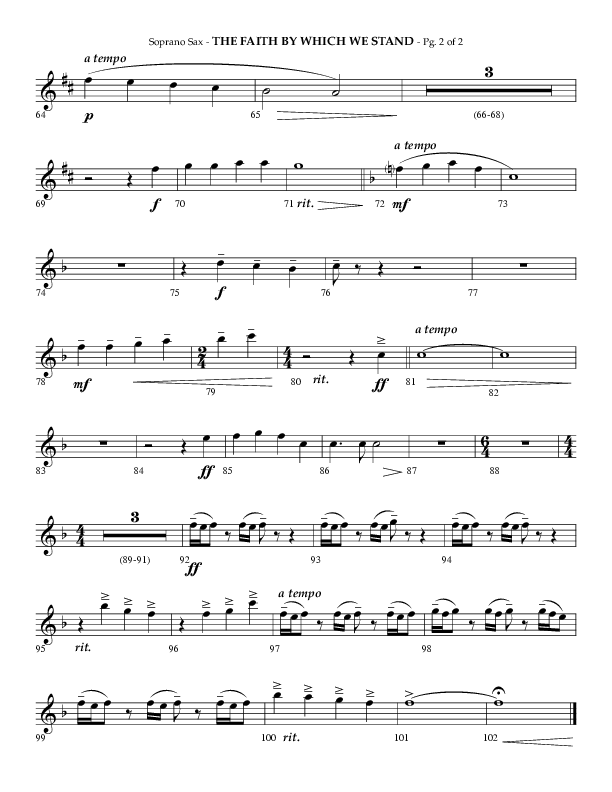 The Faith By Which We Stand (Choral Anthem SATB) Soprano Sax (Lifeway Choral / Arr. Phillip Keveren)