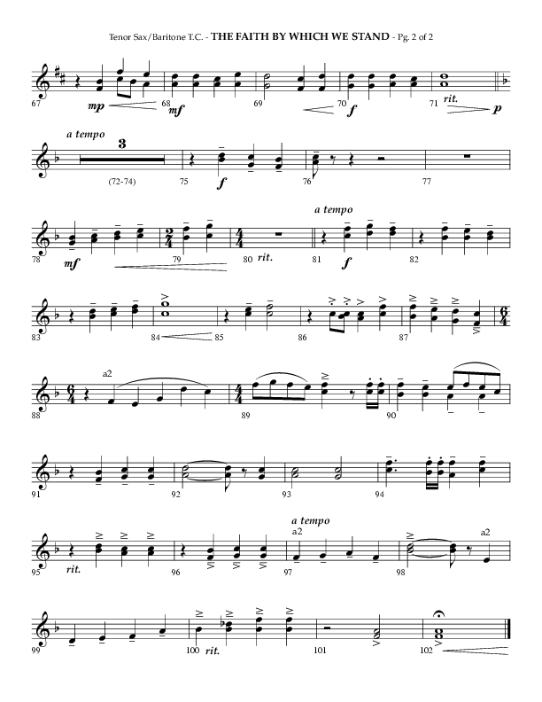 The Faith By Which We Stand (Choral Anthem SATB) Tenor Sax/Baritone T.C. (Lifeway Choral / Arr. Phillip Keveren)