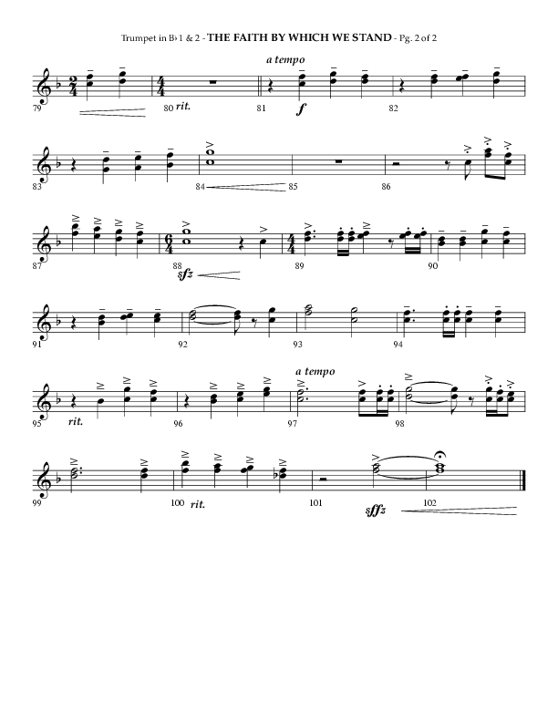 The Faith By Which We Stand (Choral Anthem SATB) Trumpet 1,2 (Lifeway Choral / Arr. Phillip Keveren)